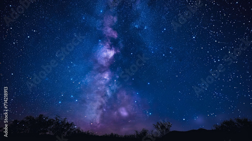 Starry Night Sky with a View of the Milky Way Galaxy
