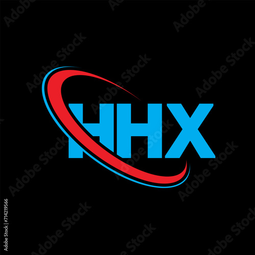 HHX logo. HHX letter. HHX letter logo design. Initials HHX logo linked with circle and uppercase monogram logo. HHX typography for technology, business and real estate brand. photo