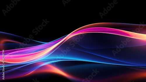 abstract dynamic neon multicolor energy flow wave curve lines against a sleek black background