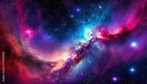 purple space nebula with stars suitable for background or cover photo