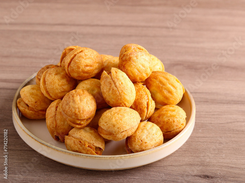 Almond nut shaped cookies photo