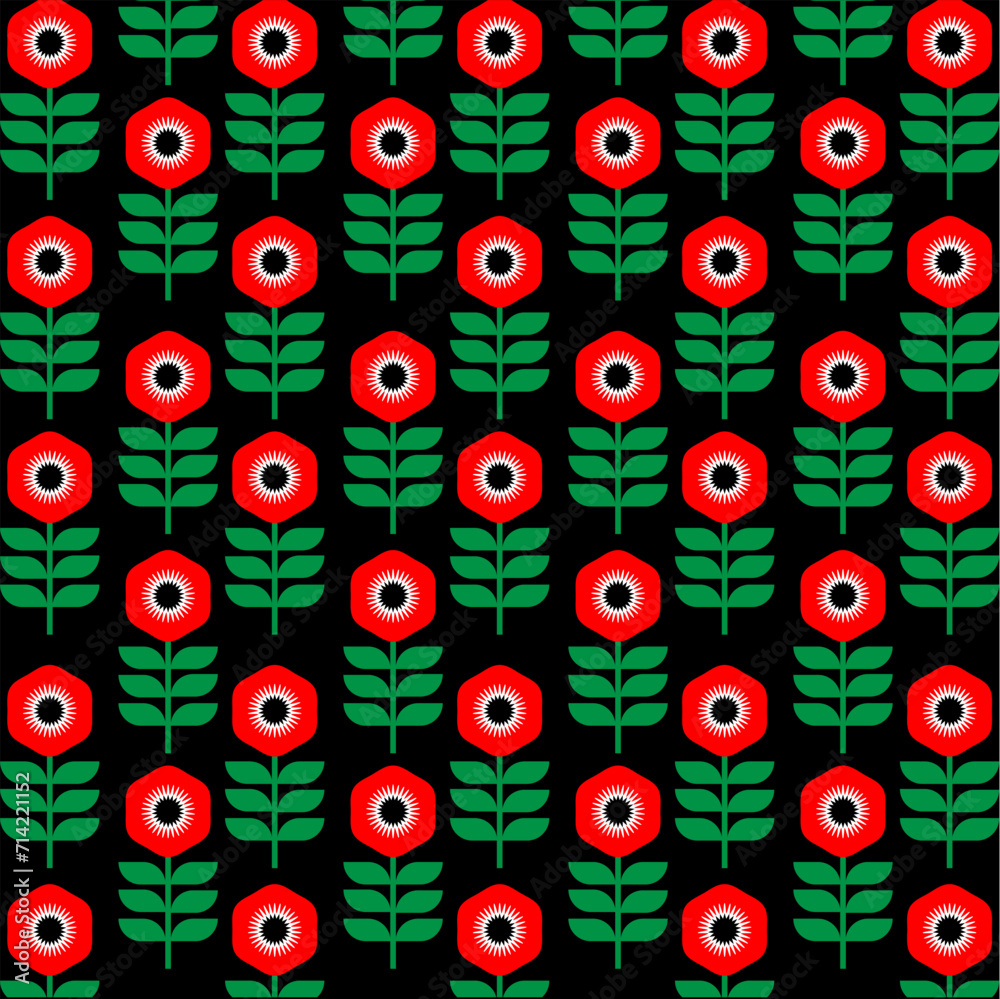 Seamless poppy flower petals and olive leaves pattern. Seamless poppy flower petals and olive leaves pattern.