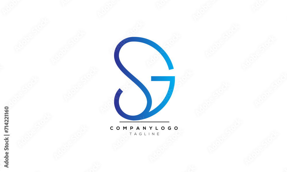 Alphabet letters Initials Monogram logo SG, SG INITIAL, SG letter