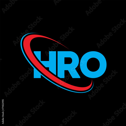 HRO logo. HRO letter. HRO letter logo design. Initials HRO logo linked with circle and uppercase monogram logo. HRO typography for technology, business and real estate brand. photo