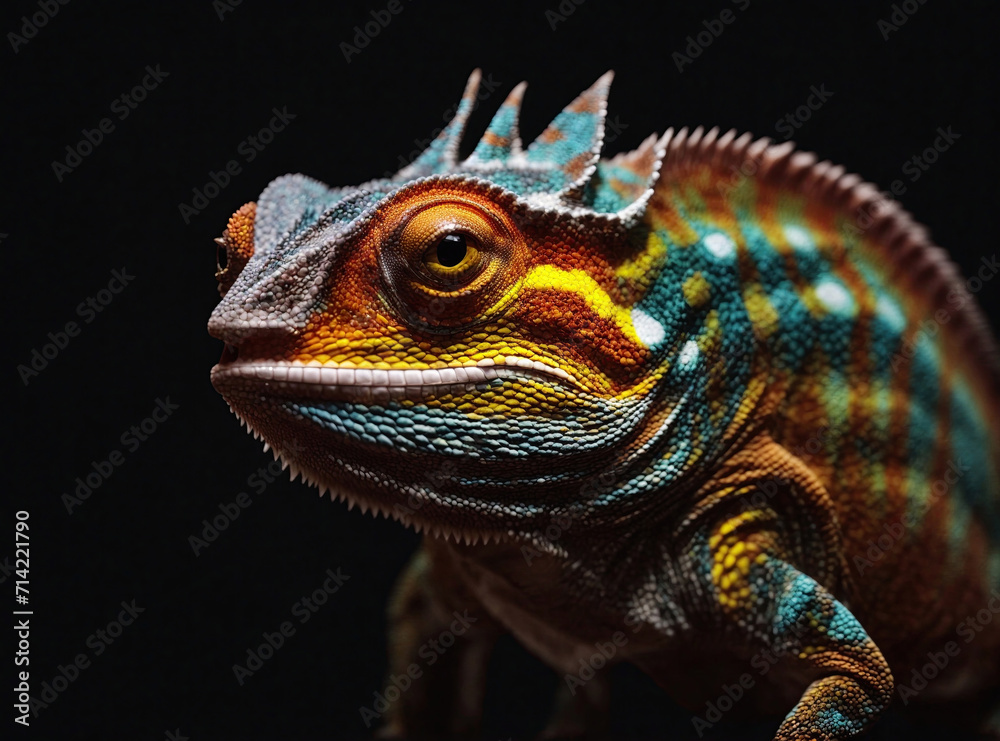 Fototapeta premium Chameleon's Stealthy Pose