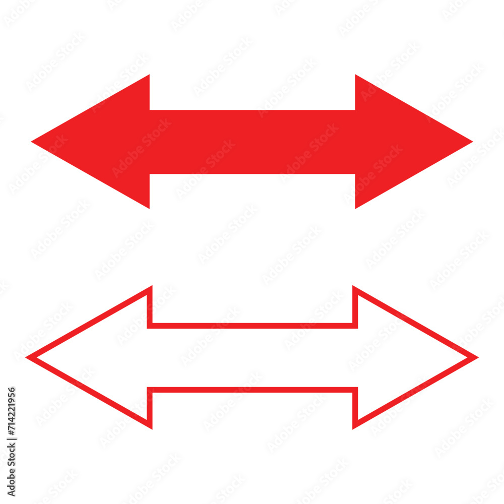 Double red arrow icon set in two styles isolated on white background . Vector illustration. eps file 38. Double red arrow icon set in two styles isolated on white background . Vector illustration. eps file 38.