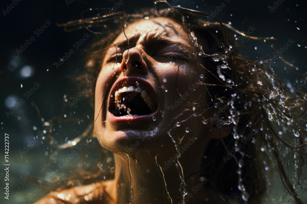 Photo of crying sad person and tears Photo of crying sad person and tears