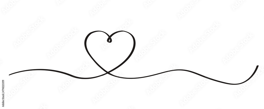 Heart Line Isolated White background