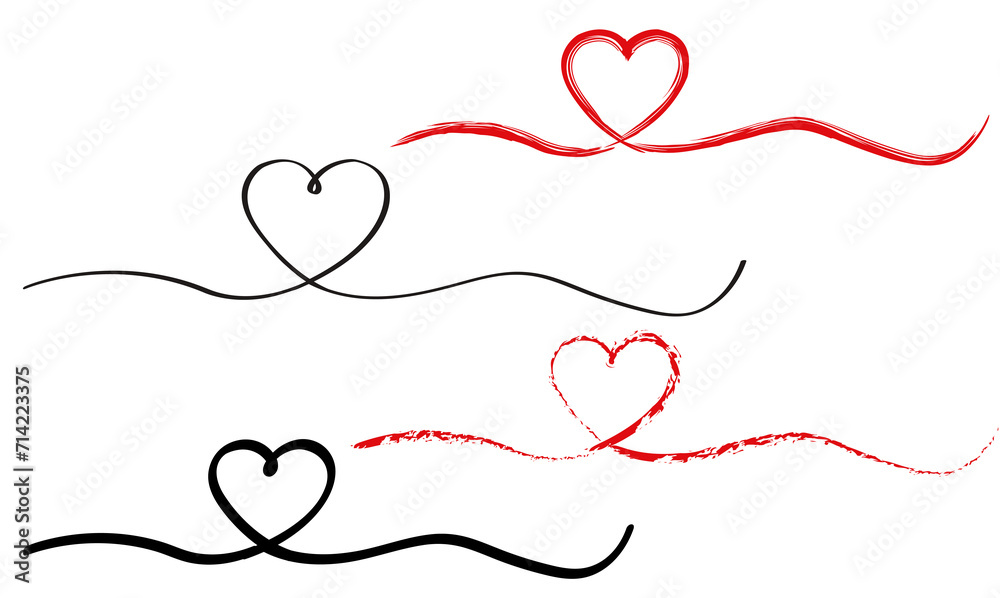 Heart Line  Isolated White background