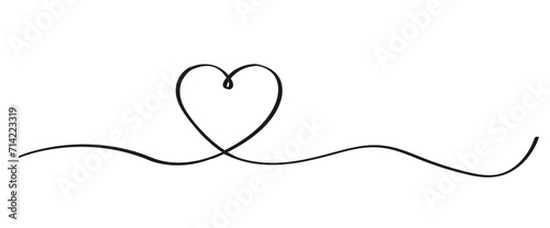 Heart Line Isolated White background