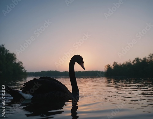 two swans on the lake, high quality wallpaper © Embodyme
