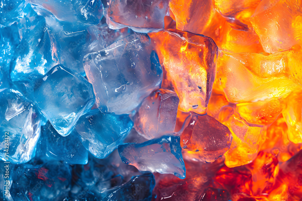Vibrant depiction of the contrast between fire and ice wallpaper. Cold ...