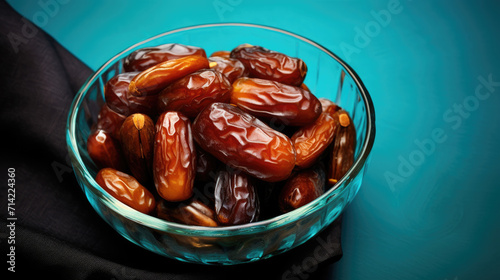 Photo of date palm on colored background