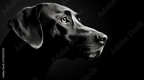 Wallpaper Mural Photo of dog, black and white minimal abstract style Torontodigital.ca