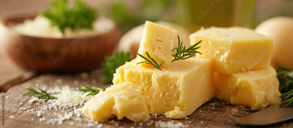 Molten cheese on a table with white granite. Molten cheese on a table with white granite.