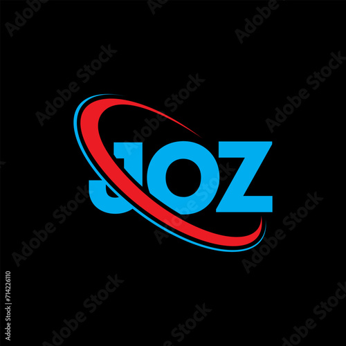 JOZ logo. JOZ letter. JOZ letter logo design. Initials JOZ logo linked with circle and uppercase monogram logo. JOZ typography for technology, business and real estate brand.