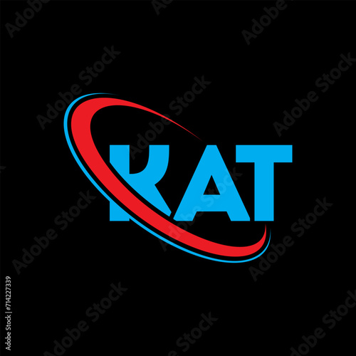 KAT logo. KAT letter. KAT letter logo design. Intitials KAT logo linked with circle and uppercase monogram logo. KAT typography for technology, business and real estate brand.