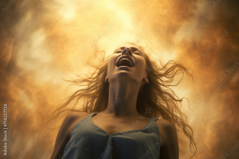 Photo of happy and exited person background design Photo of happy and exited person background design