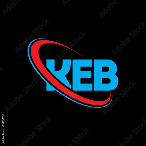 KEB logo. KEB letter. KEB letter logo design. Initials KEB logo linked with circle and uppercase monogram logo. KEB typography for technology, business and real estate brand.
