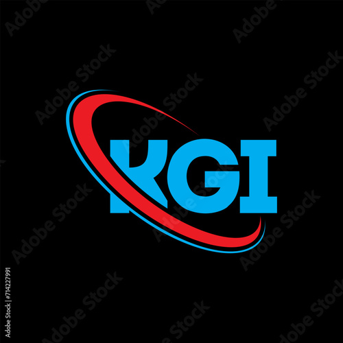 KGI logo. KGI letter. KGI letter logo design. Initials KGI logo linked with circle and uppercase monogram logo. KGI typography for technology, business and real estate brand.