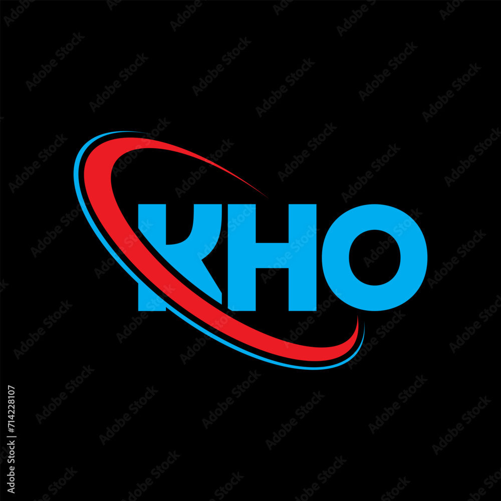 KHO logo. KHO letter. KHO letter logo design. Initials KHO logo linked with circle and uppercase monogram logo. KHO typography for technology, business and real estate brand.