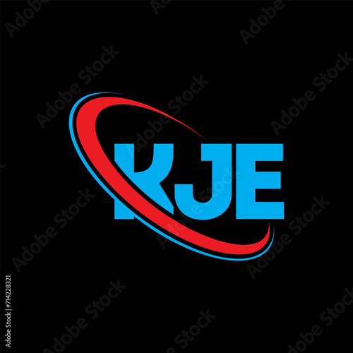 KJE logo. KJE letter. KJE letter logo design. Initials KJE logo linked with circle and uppercase monogram logo. KJE typography for technology, business and real estate brand.