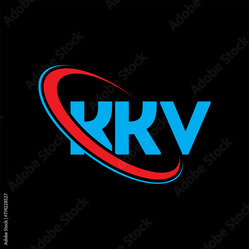 KKV logo. KKV letter. KKV letter logo design. Initials KKV logo linked with circle and uppercase monogram logo. KKV typography for technology, business and real estate brand. photo