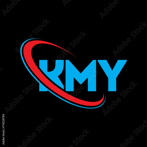 KMY logo. KMY letter. KMY letter logo design. Initials KMY logo linked with circle and uppercase monogram logo. KMY typography for technology, business and real estate brand.