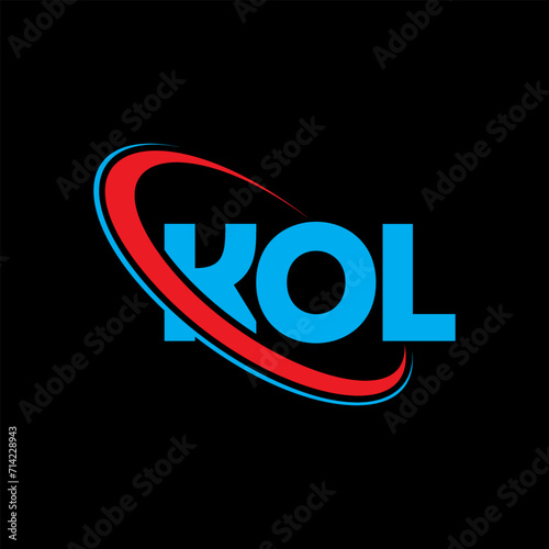 KOL logo. KOL letter. KOL letter logo design. Initials KOL logo linked with circle and uppercase monogram logo. KOL typography for technology, business and real estate brand.