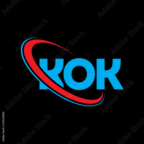 KOK logo. KOK letter. KOK letter logo design. Initials KOK logo linked with circle and uppercase monogram logo. KOK typography for technology, business and real estate brand.
