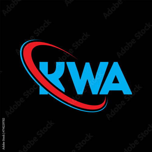 KWA logo. KWA letter. KWA letter logo design. Initials KWA logo linked with circle and uppercase monogram logo. KWA typography for technology, business and real estate brand.