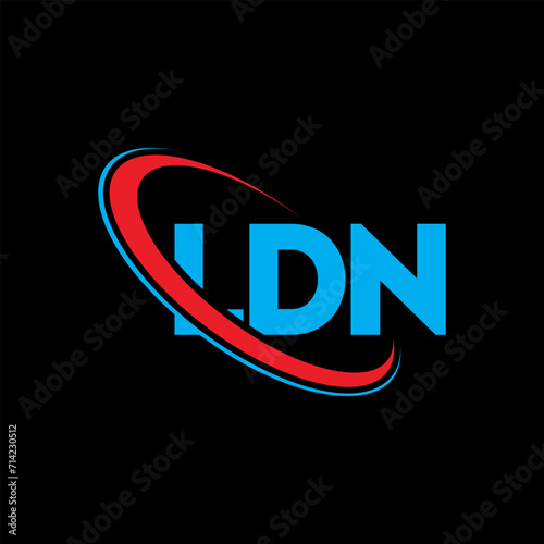 LDN logo. LDN letter. LDN letter logo design. Initials LDN logo linked with circle and uppercase monogram logo. LDN typography for technology, business and real estate brand. photo