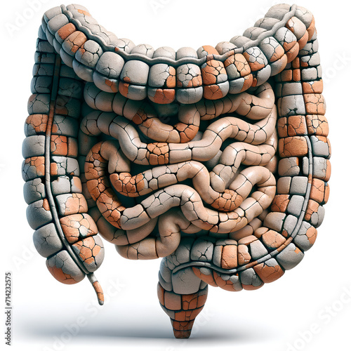 Human intestine made with clay