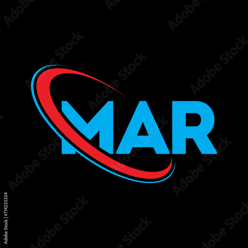 MAR logo. MAR letter. MAR letter logo design. Intitials MAR logo linked with circle and uppercase monogram logo. MAR typography for technology, business and real estate brand.