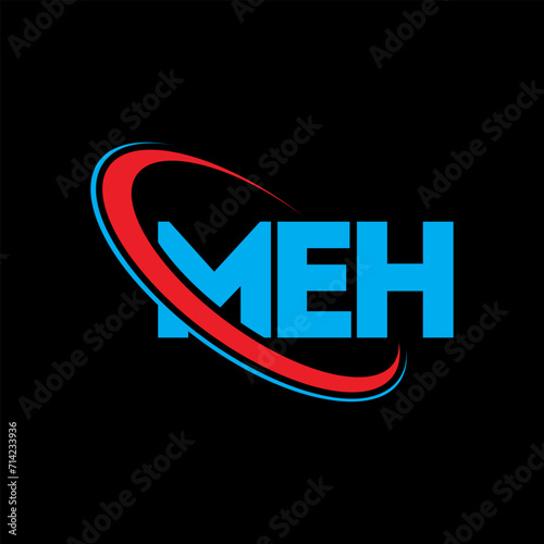 MEH logo. MEH letter. MEH letter logo design. Initials MEH logo linked with circle and uppercase monogram logo. MEH typography for technology, business and real estate brand.