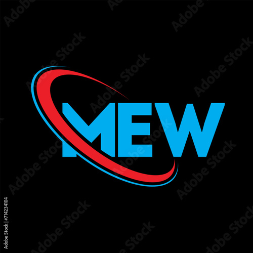 MEW logo. MEW letter. MEW letter logo design. Initials MEW logo linked with circle and uppercase monogram logo. MEW typography for technology, business and real estate brand.