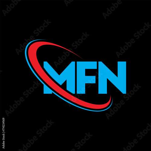 MFN logo. MFN letter. MFN letter logo design. Initials MFN logo linked with circle and uppercase monogram logo. MFN typography for technology, business and real estate brand. photo