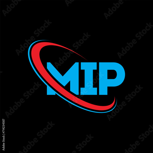 MIP logo. MIP letter. MIP letter logo design. Initials MIP logo linked with circle and uppercase monogram logo. MIP typography for technology, business and real estate brand. photo