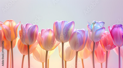 Beautiful tulips on a pastel background © Ilya