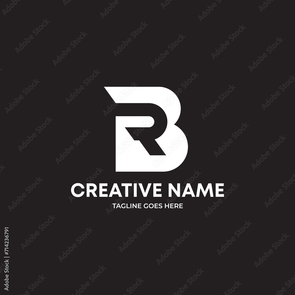 Abstract letter BR logo, negative space logo Abstract letter BR logo, negative space logo