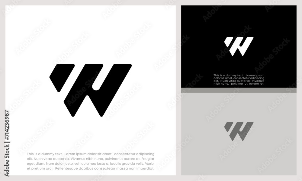 Obraz premium Initials W logo design. Initial Letter Logo. Innovative high tech logo template. 