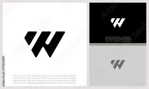 Initials W logo design. Initial Letter Logo. Innovative high tech logo template.	
