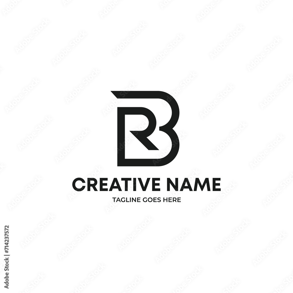 Abstract minimalist letter RB logo Abstract minimalist letter RB logo