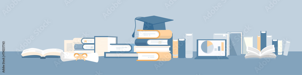flat design illustration of graduation and education flat design illustration of graduation and education