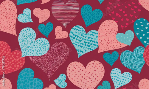 Hearts background seamless texture