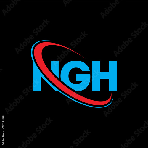 NGH logo. NGH letter. NGH letter logo design. Initials NGH logo linked with circle and uppercase monogram logo. NGH typography for technology, business and real estate brand. photo