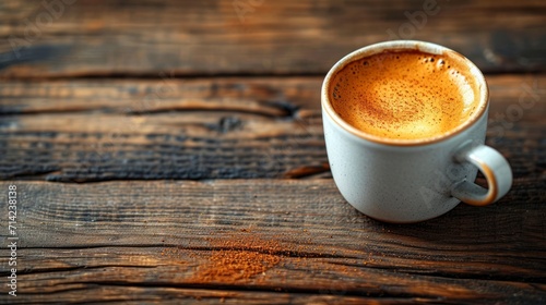 Close-up of Coffee with Milk on Dark Wooden Background AI Generated