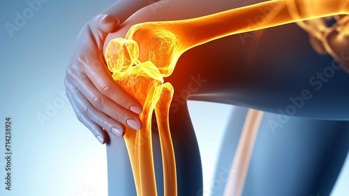 Obraz na płótnie Swelling of knee joint generative ai w salonie