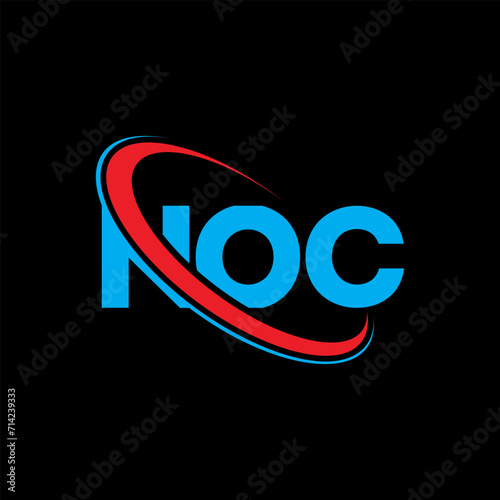 NOC logo. NOC letter. NOC letter logo design. Initials NOC logo linked with circle and uppercase monogram logo. NOC typography for technology, business and real estate brand.