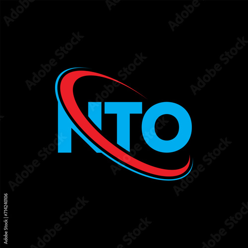 NTO logo. NTO letter. NTO letter logo design. Initials NTO logo linked with circle and uppercase monogram logo. NTO typography for technology, business and real estate brand. photo